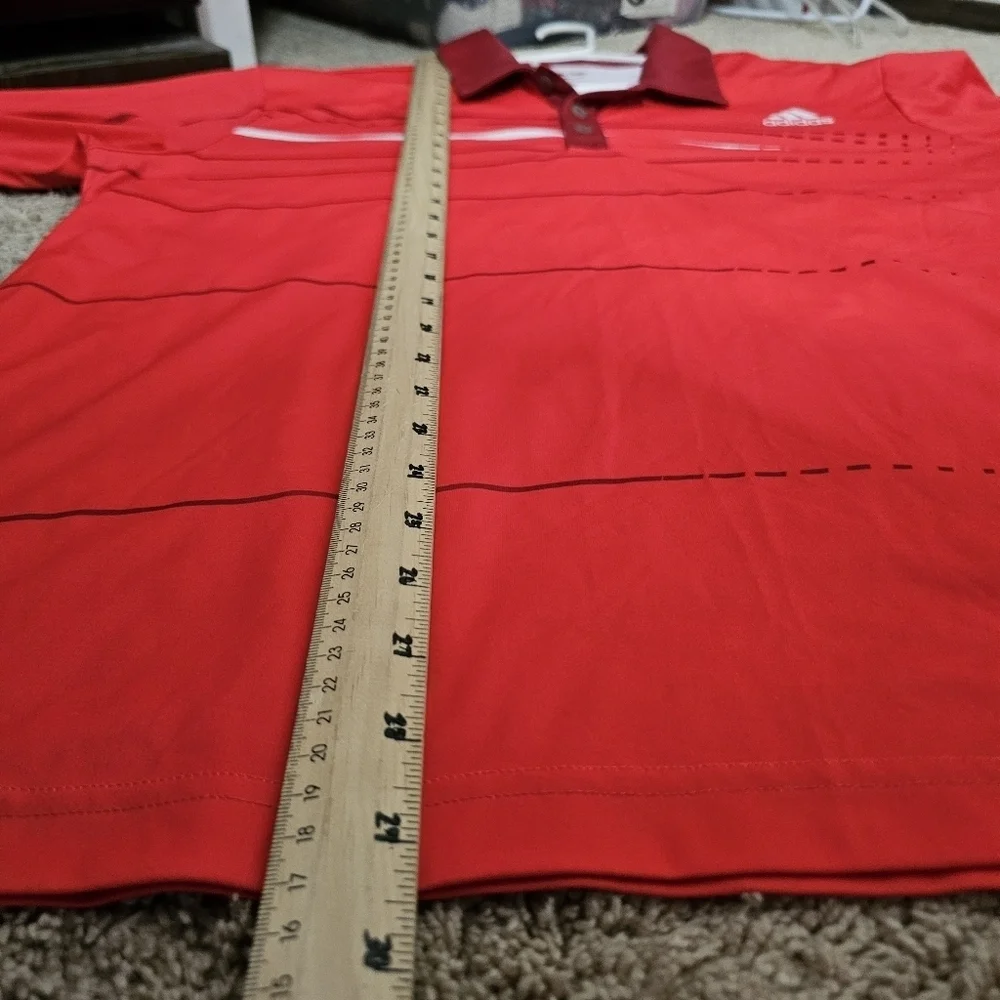 Adidas Golf Climalite Polo Shirt Orange Size Large